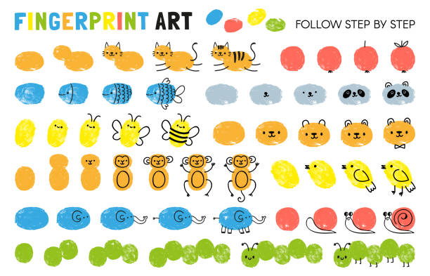 45 Finger Print Animals Pictures Illustrations & Clip Art - iStock