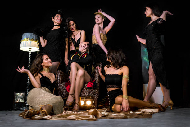 istock Group of female cabaret dancers 1291035220