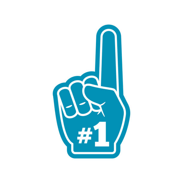 istock The number 1 Fan Glove. Blue Glove. Isolated Vector illustration 1291035296