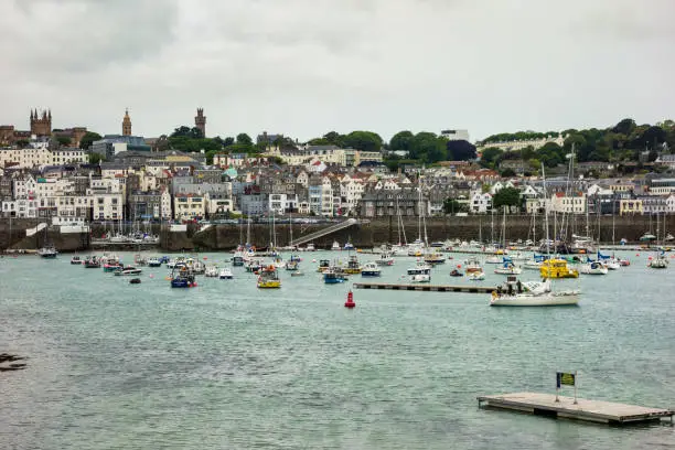 Photo of Harbor and Skyline of Saint Peter Port, Guernsey, Channel Islands, UK