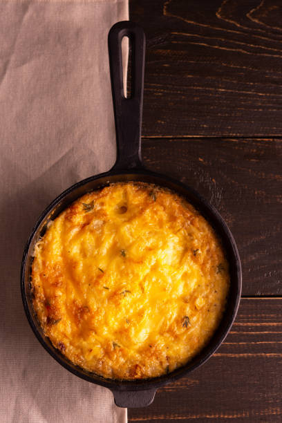 istock Omelet with cheese, mozzarella and stewed pumpkin 1291041887