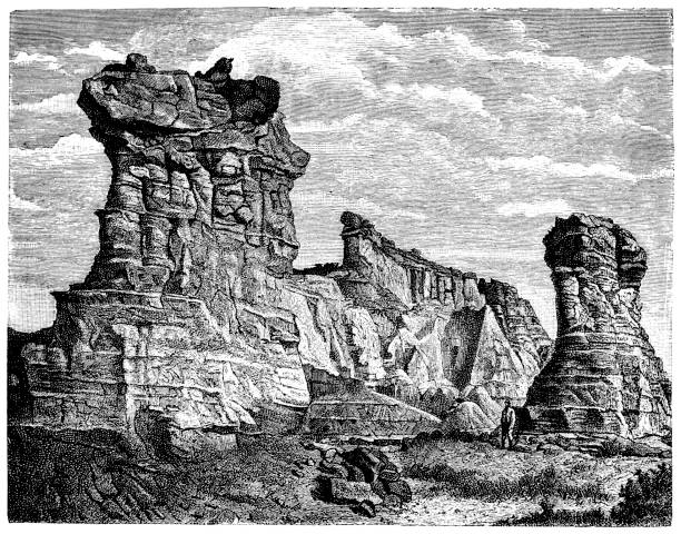 Illustration of a Eroded rock in Wyoming (North America)
