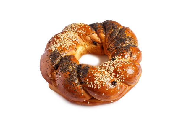 istock Sweet Bread Wreath isolated on white background. 1291048846