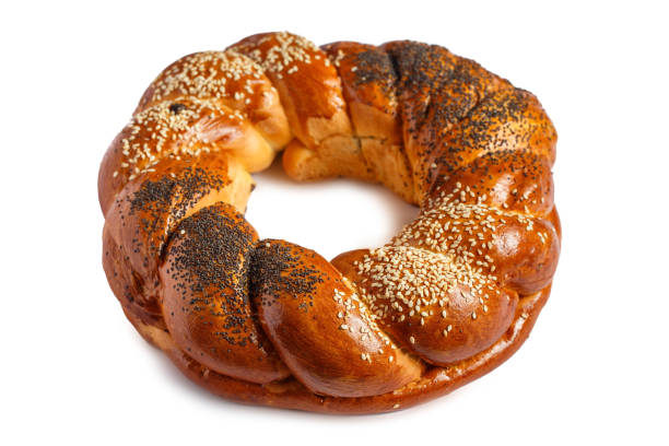 istock Sweet Bread Wreath isolated on white background. 1291048849
