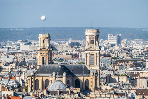 Aerial view of the church of Saint Sulpice