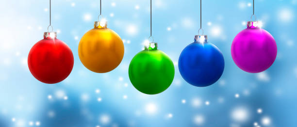istock Blue Christmas balls against a blurred background 1291052966