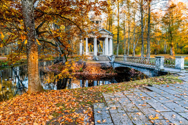istock Autumn in old European park 1291060610