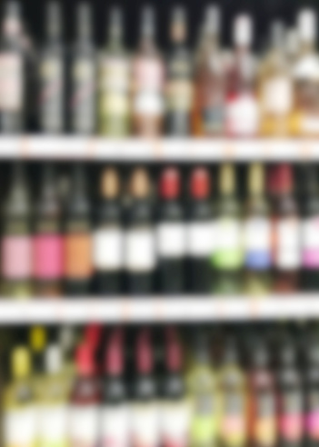Alcoholic products in a supermarket.