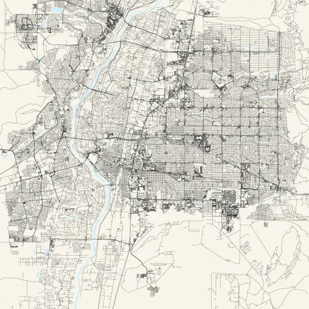 Vector illustration of Albuquerque, New Mexico Vector Map