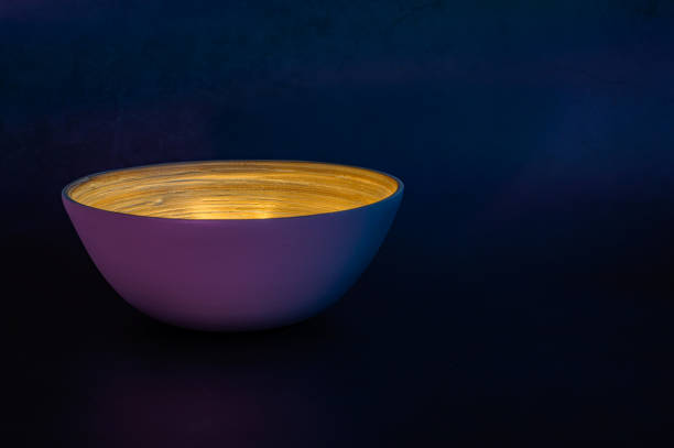 Single bamboo bowl of light