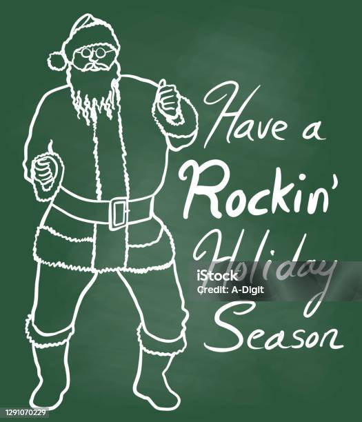Rockin Holiday Season Stock Illustration - Download Image Now - In  Silhouette, Santa Claus, Standing - iStock
