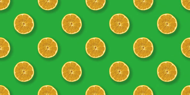 istock Lemon seamless pattern pop art flat lay design, food on green background, banner, eating concept 1291072223