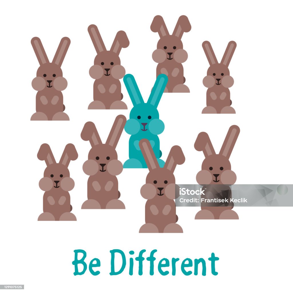 Be Different Graphics Be Different Illustration Template With Bunnies Stock Illustration ...
