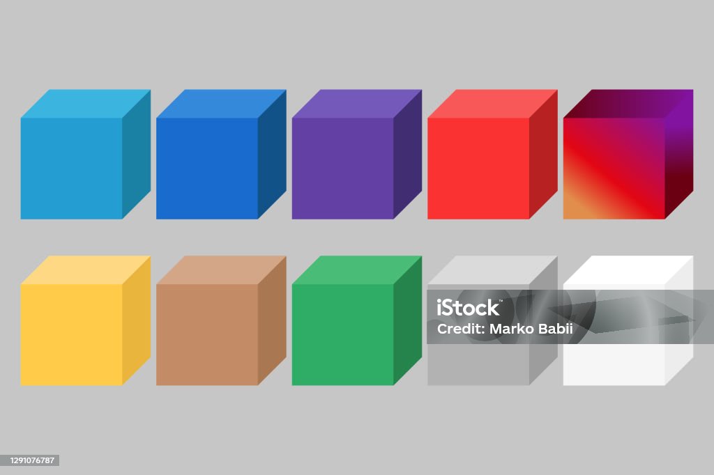 Color Full Boxes Colorful Boxes Vector Illustration In Flat Design Stock Illustration ...