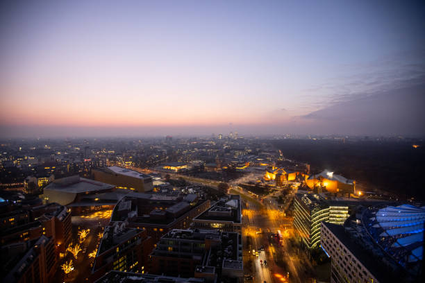 istock Aerial view of Berlin's west district during the sunset dusk 1291077942
