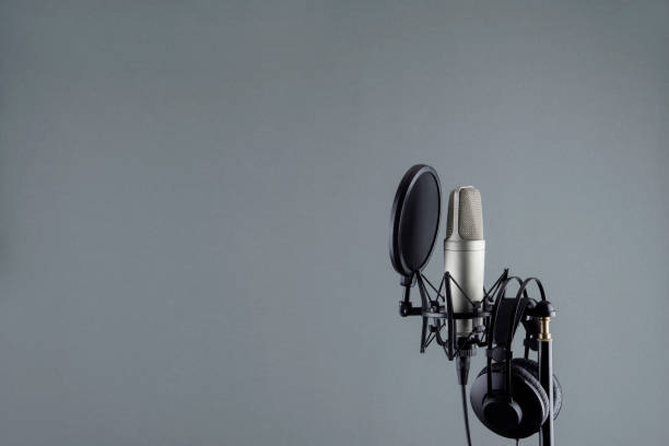 istock Audio recording vocal studio voice microphone 1291090795