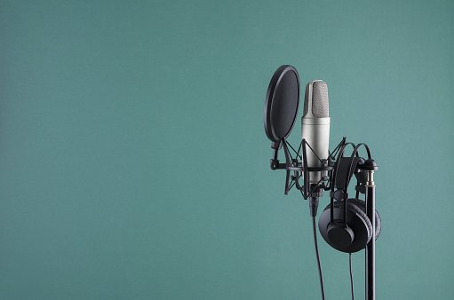 Micrófono de voz de estudio vocal de grabación de audio photo