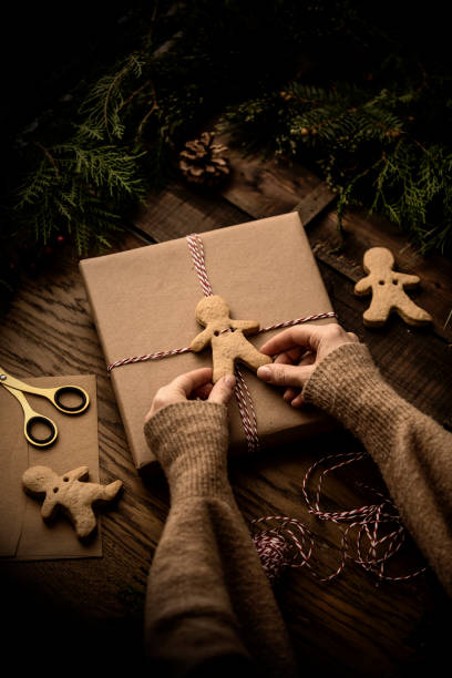 istock Christmas present decoration in rustic cozy ambient 1291092871