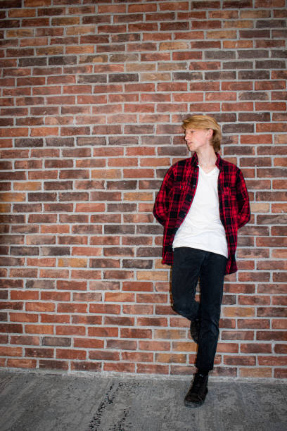 istock Young teenager leaning against a brick wall 1291093775