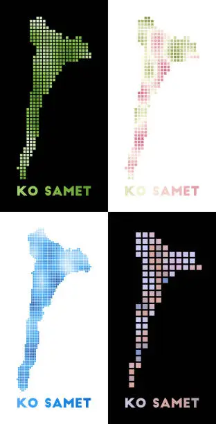 Vector illustration of Ko Samet map..