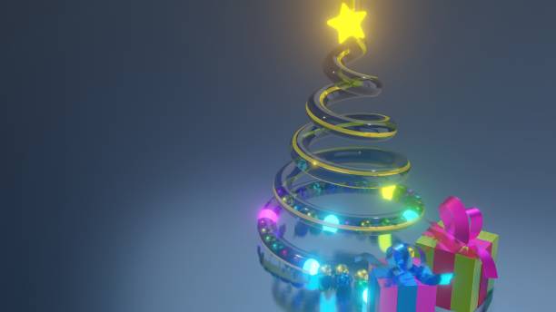 istock Christmas Tree, Star and Lights Balls 1291101332