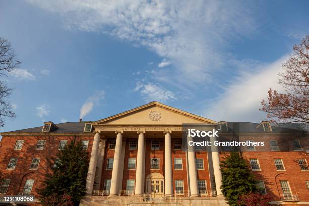 Exterior View Of The Main Historic Building Inside Bethesda Campus Stock Photo - Download Image Now