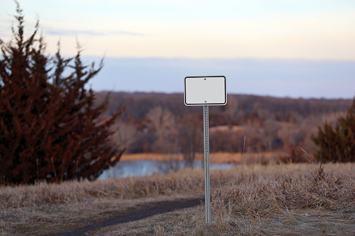 Blank Trail sign in the outdoors