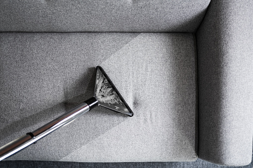 Professional Sofa Cleaning Service Using Vacuum Cleaner