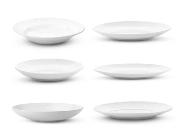 istock set of white ceramics plate on white background 1291114024