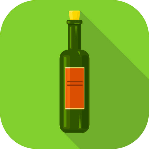 illustrazioni stock, clip art, cartoni animati e icone di tendenza di illustrazione vettoriale icona piatta bottiglia di vino - wine champagne bottle mulled wine