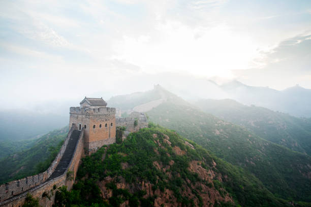 istock The Great Wall and the beautiful clouds in the morning 1291130006