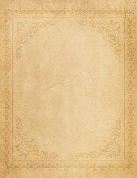 istock Old dirty paper background with vintage border. 1291130026