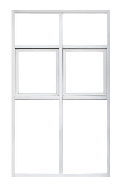 istock Large long clear isolated steel office windows 1291131068