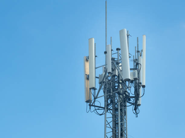 istock Telecommunication tower against the blue sky. 1291132419