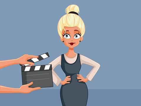 Beautiful Professional Actress Acting On Set Vector Cartoon Stock  Illustration - Download Image Now - iStock