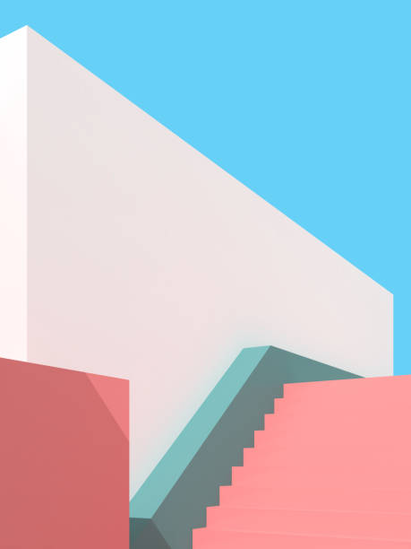 istock 3D illustration of abstract architecture background, Minimal architectural poster. 1291136550