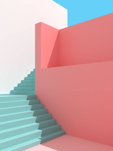 istock 3D illustration of abstract architecture background, Minimal architectural poster. 1291136554