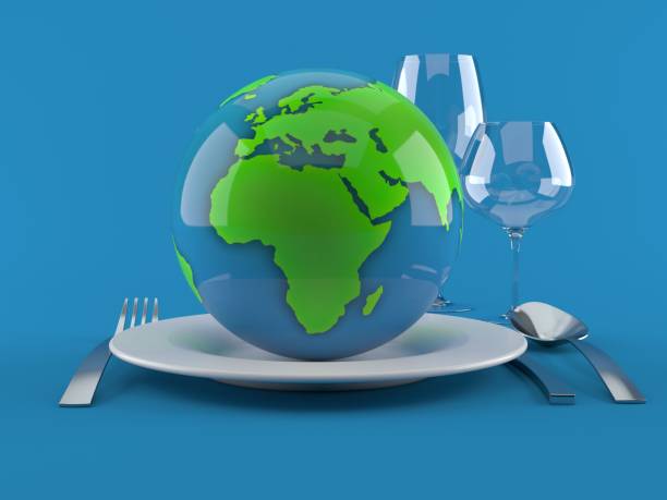 istock World globe with plate and cutlery 1291149650