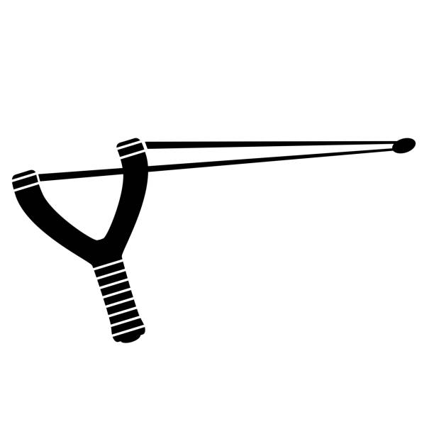 Slingshot Weapon Icon Isolated on White Background Slingshot Weapon Icon Isolated on White Background. rubber rocks stock illustrations