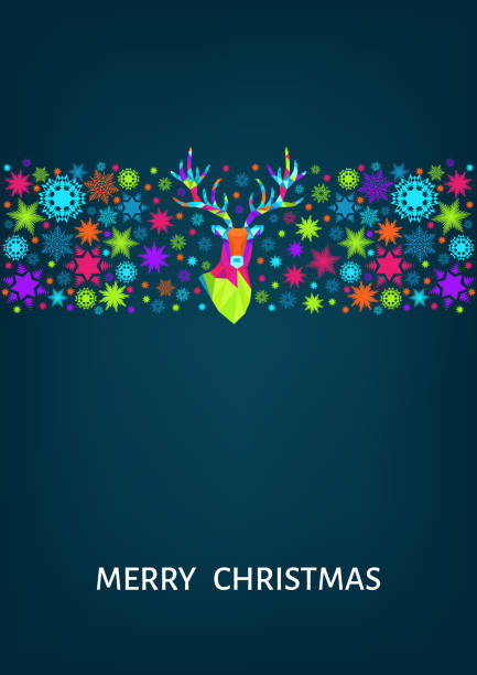 ilustrações de stock, clip art, desenhos animados e ícones de colorful christmas  reindeer and  snowflakes. - 2281