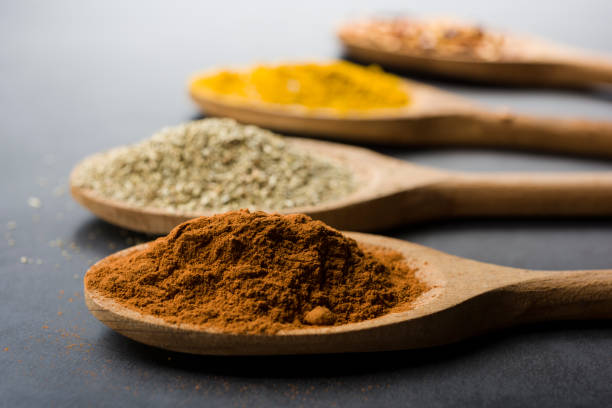 istock variety of spices on spoon 1291165010