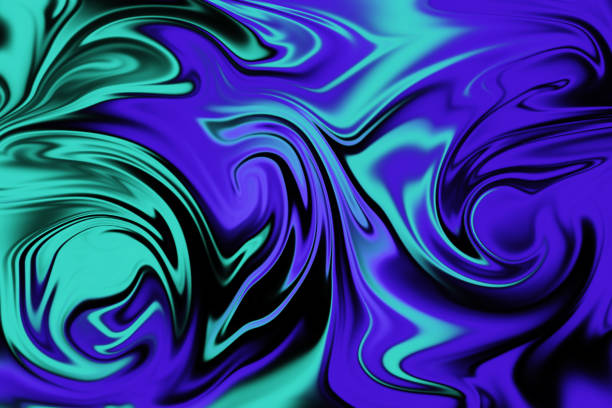 istock Ink mix in blue and green colors 1291165789