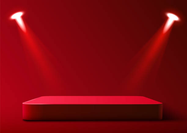 Abstract round podium illuminated with spotlight. Award ceremony concept. Stage backdrop. Abstract round podium illuminated with spotlight. Award ceremony concept. Stage backdrop. Vector illustration lectern stock illustrations