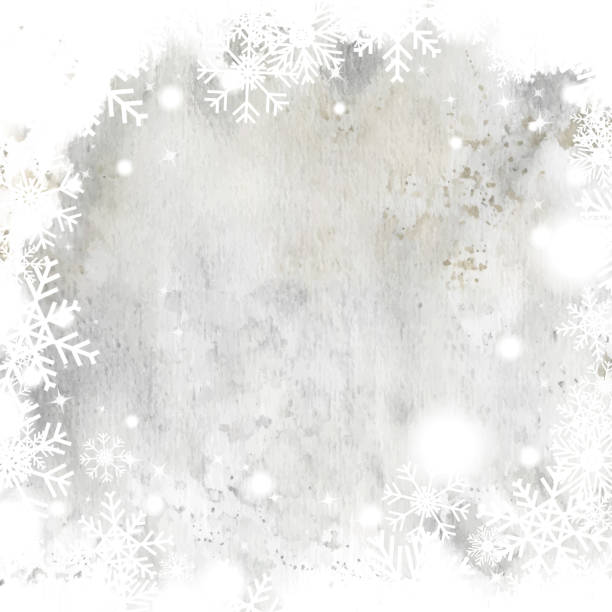 zimowe tło kartki świątecznej z szarą akwarelą - frozen cold spray illustration and painting stock illustrations
