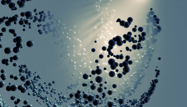 istock spheres - background - in fog - 3d rendering 1291176497