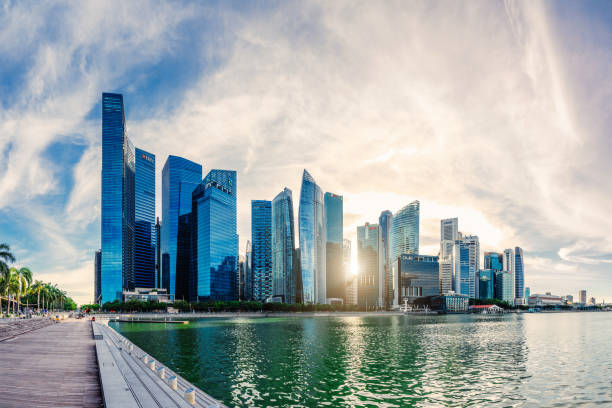 istock Singapore skyline and financial district 1291180046