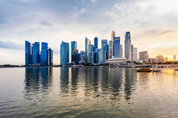 istock Singapore skyline and financial district 1291180067