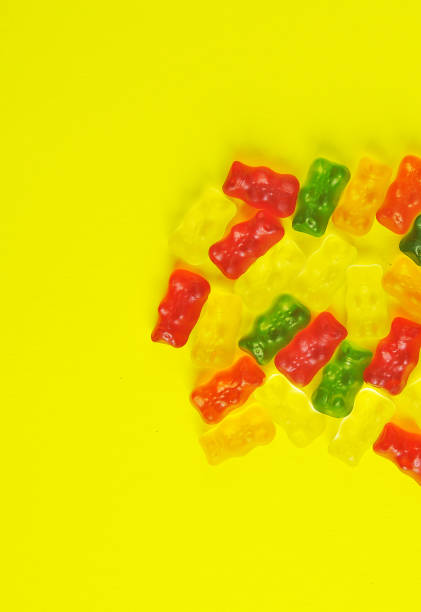 istock Jelly bear vitamin on colorful background. 1291180710
