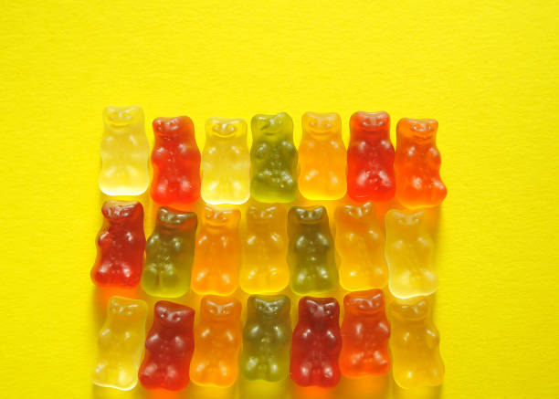 istock Jelly bear vitamin on colorful background. 1291181420