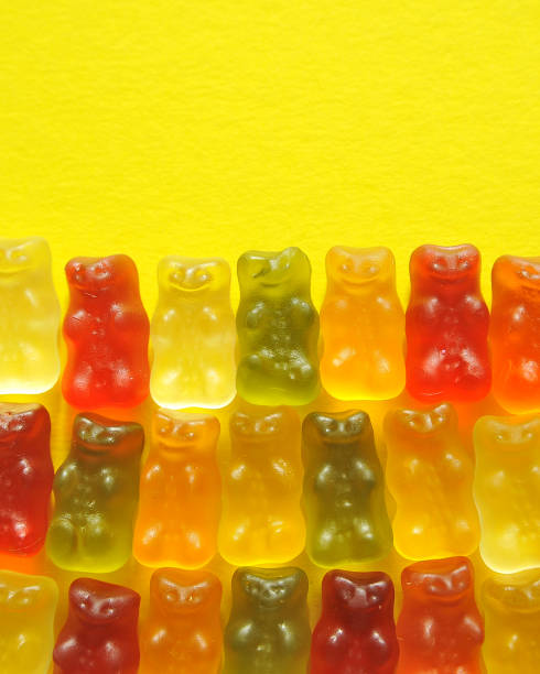 istock Jelly bear vitamin on colorful background. 1291181421